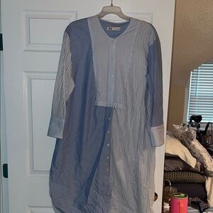 Zara Dual-Tone Blue Shirt Dress